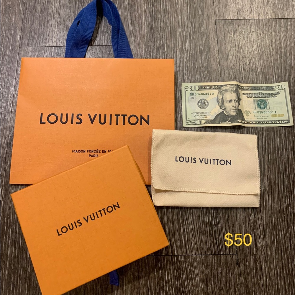 LOUIS VUITTON- box, shopping bag and dust bag